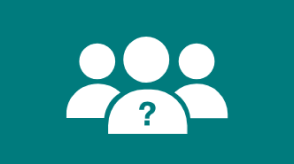 Icon representing three people and a question mark is shown.